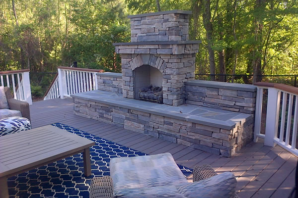Outdoor Deck and Fireplace